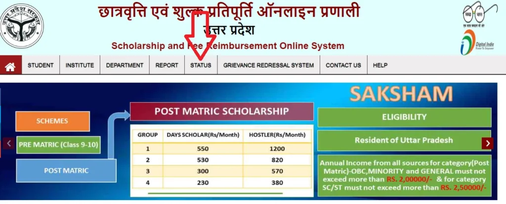 UP Scholarship Payment on Official Portals